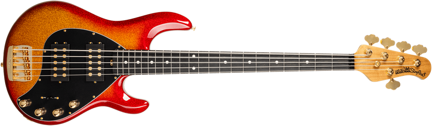 Music Man Stingray Special Hh 5c Active Eb +housse - Cherry Punch - Basse Électrique Solid Body - Main picture
