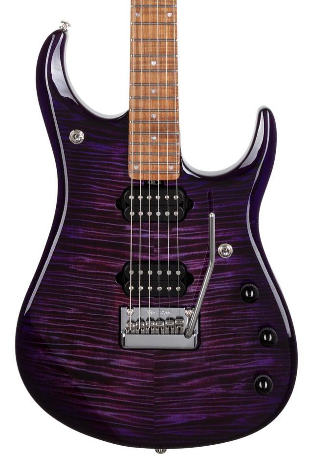 Guitare électrique métal Music man John Petrucci JP15 +Gig Bag - Purple nebula flame top
