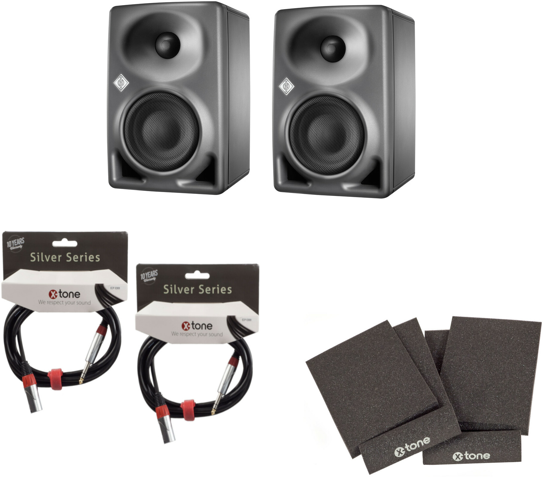 Neumann Paire Kh 80 + Paire Cables Silver  Xlr Jack (1.5m) + Paire Mousses Moniteurs Xi 7000 - Enceinte Monitoring Active - Main picture