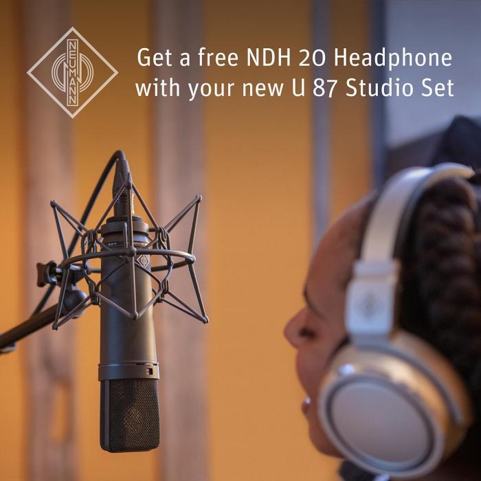 Micro statique large membrane Neumann U87 Ai MT Studio Set - Nickel
