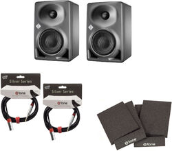 Enceinte monitoring active Neumann Paire KH 80 + Paire cables Silver  XLR Jack (1.5m) + paire mousses moniteurs XI 7000 - La pièce