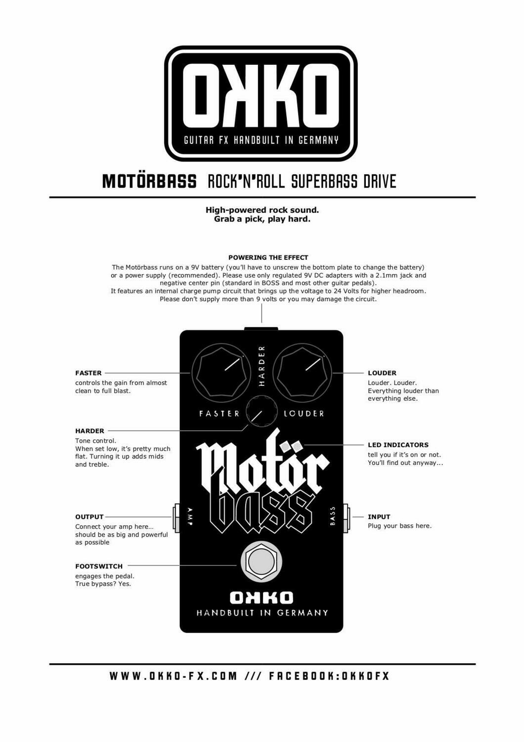 Okko MotÖrbass Distortion - PÉdale Overdrive / Distortion / Fuzz - Variation 2