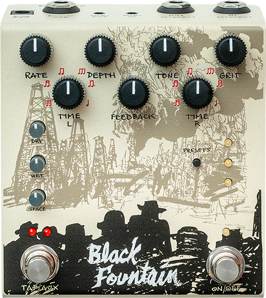 Old Blood Noise Black Fountain Stereo Cream - PÉdale Reverb / Delay / Echo - Main picture