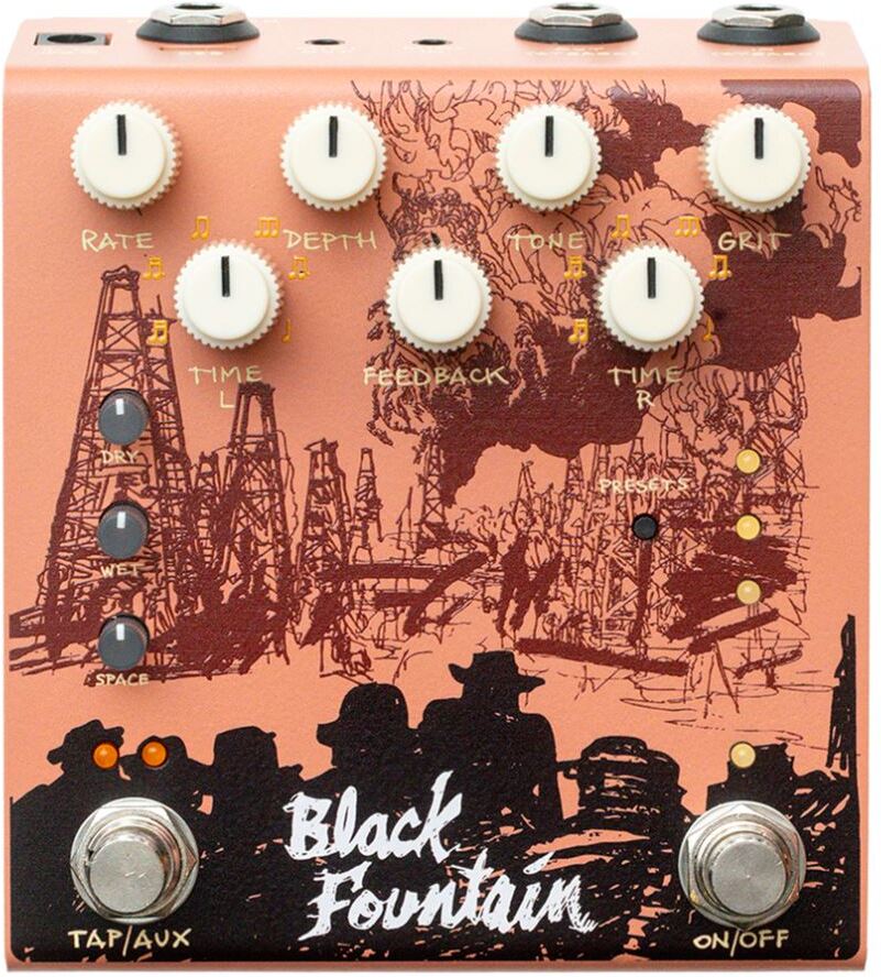 Old Blood Noise Black Fountain Stereo Terracotta - PÉdale Reverb / Delay / Echo - Main picture