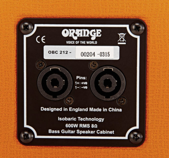 Orange Obc212 Isobaric 2x12 600w 8-ohms Orange - Baffle Ampli Basse - Variation 3