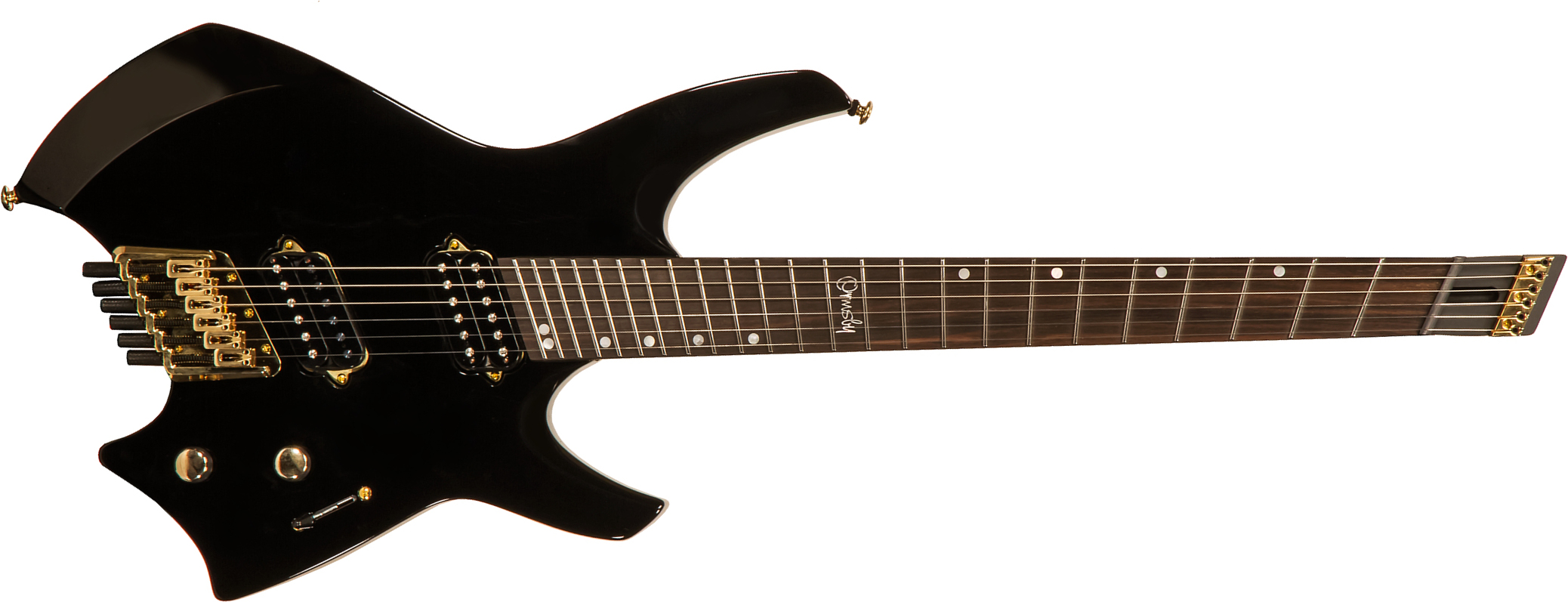 Ormsby Goliath Headless Gtr 6c Multiscale 2h Ht Eb - Tuxedo Black - Guitare Électrique Forme Str - Main picture