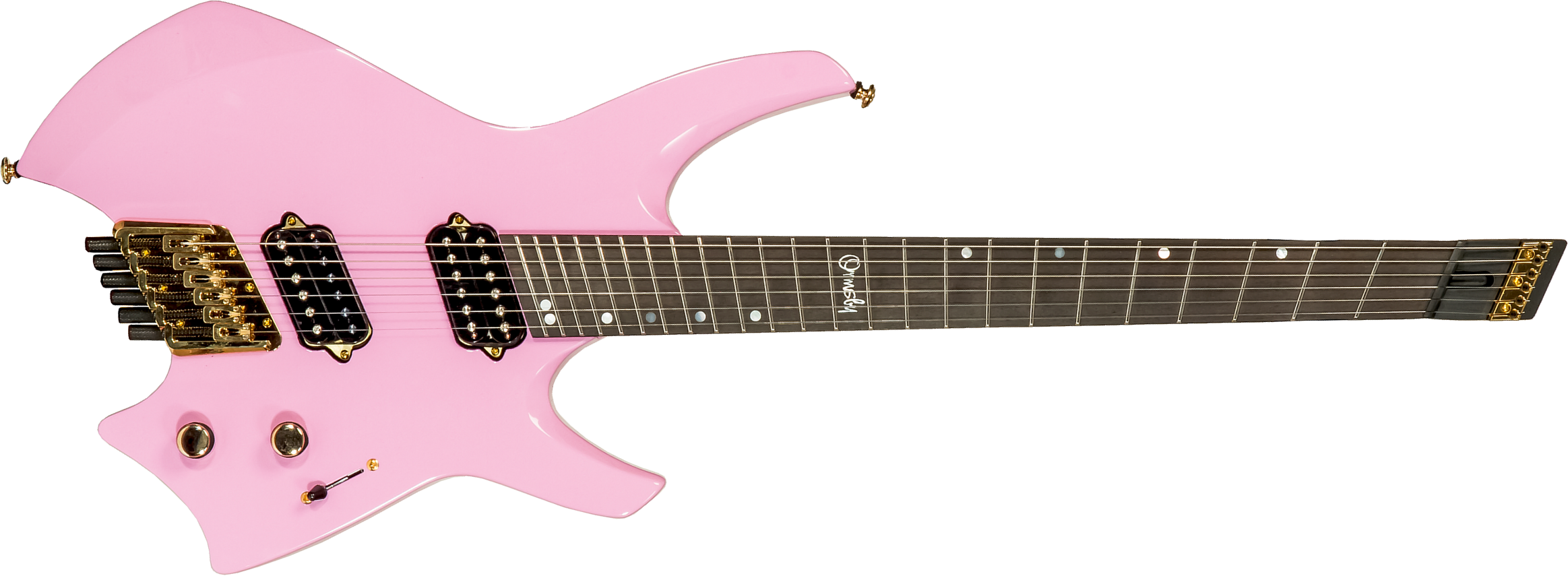 Ormsby Goliath Headless Gtr Run 14c Multiscale 2h Ht Eb - Shell Pink - Guitare Électrique Multi-scale - Main picture