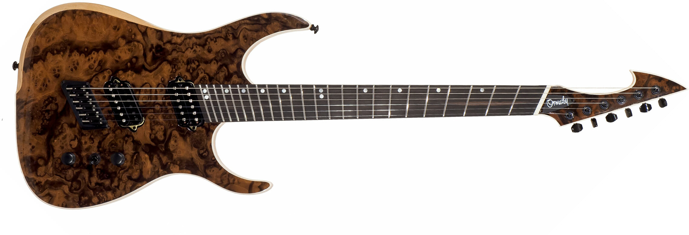 Ormsby Hype Gtr 6 Swamp Ash Walnut Burl Hh Ht Eb - Natural - Guitare Électrique Multi-scale - Main picture