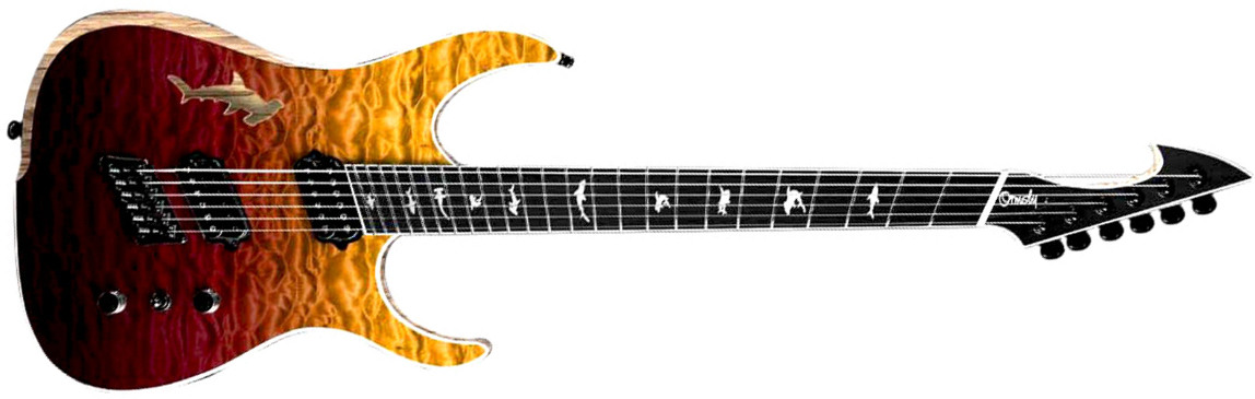 Ormsby Hype Gtr Shark 6c Multiscale 2h Ht Eb - Sunset - Guitare Électrique Multi-scale - Main picture