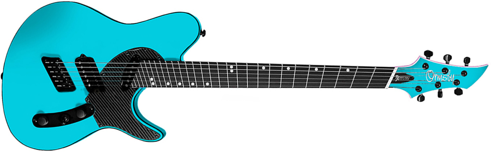 Ormsby Tx Gtr Carbon 6c Multiscale Hs Ht Eb - Azure Blue - Guitare Électrique Forme Tel - Main picture