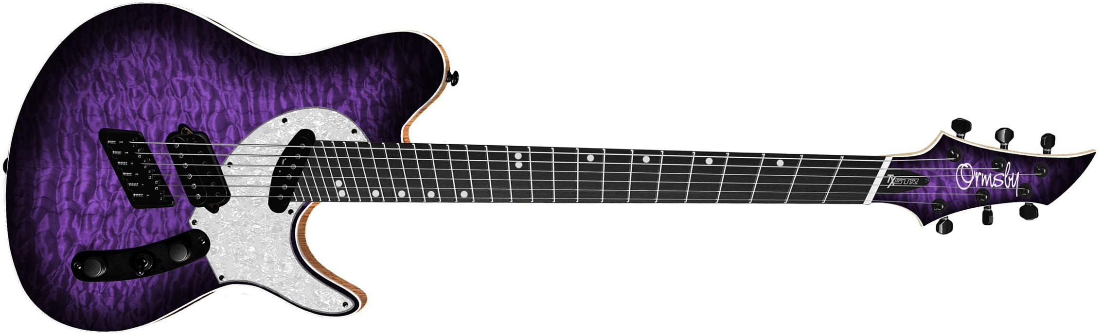 Ormsby Tx Gtr Exotic 6c Multiscale Hs Ht Eb - Purr Pull - Guitare Électrique Multi-scale - Main picture