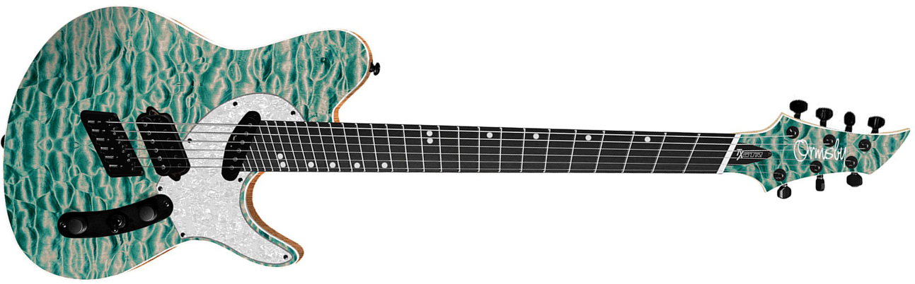 Ormsby Tx Gtr Exotic 7c Multiscale Hs Ht Eb - Denim - Guitare Électrique Multi-scale - Main picture