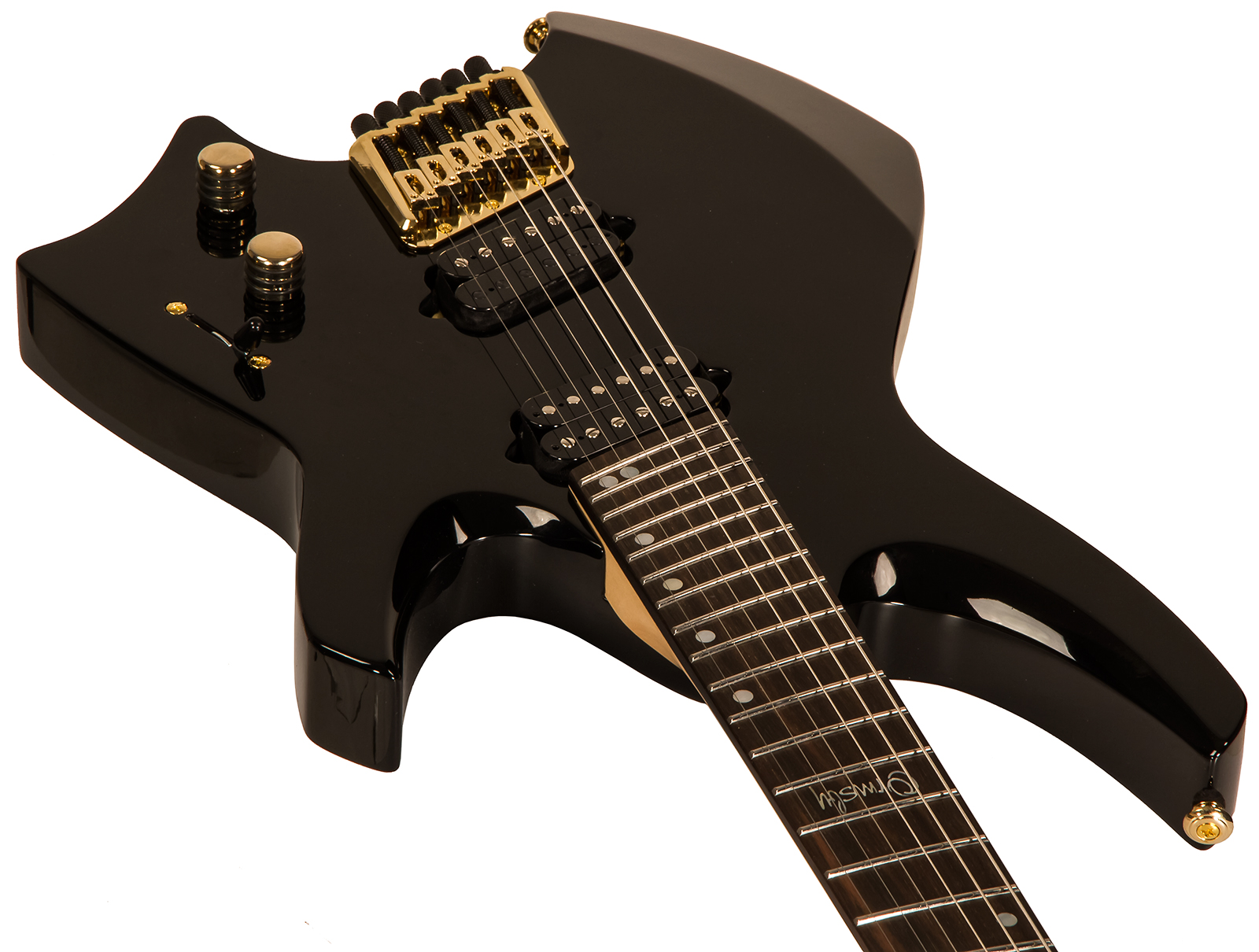 Ormsby Goliath Headless Gtr 6c Multiscale 2h Ht Eb - Tuxedo Black - Guitare Électrique Forme Str - Variation 4