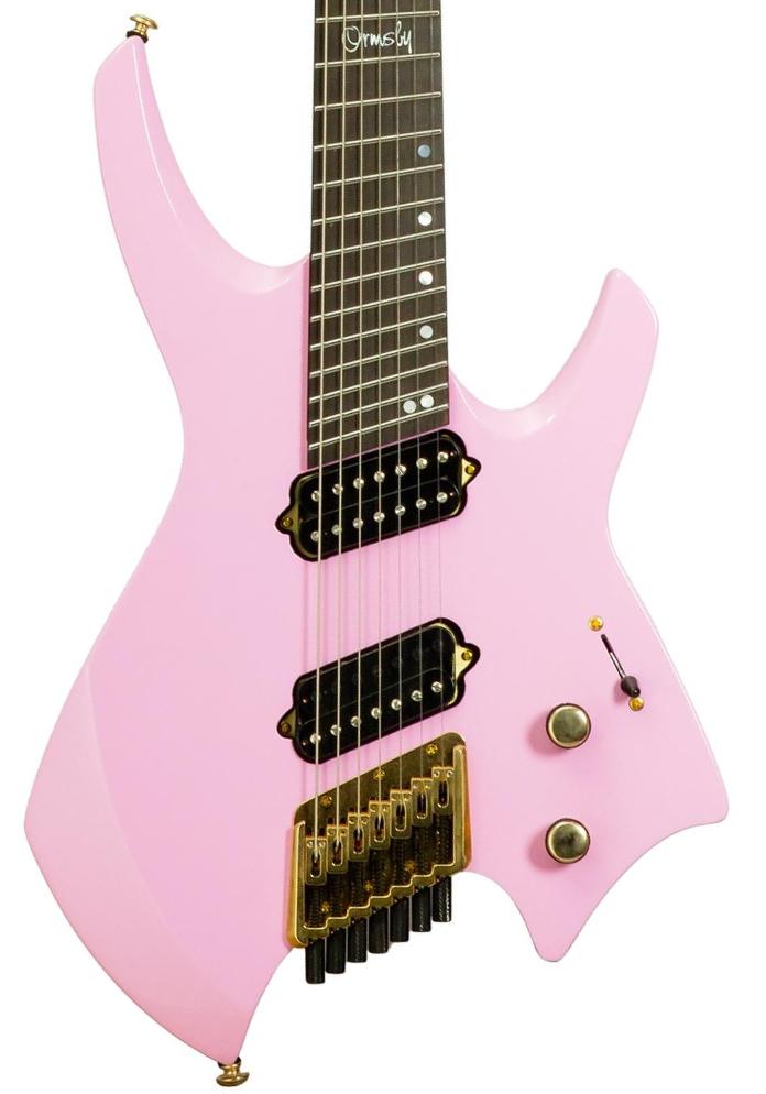 Guitare électrique multi-scale Ormsby Goliath Headless GTR 7 Run 14C - shell pink