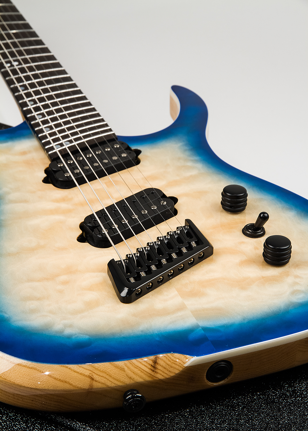 Ormsby Tx Gtr 7 Swamp Ash Quilt Maple Hh Ht Eb - Azzurro Blue - Guitare Électrique Multi-scale - Variation 3