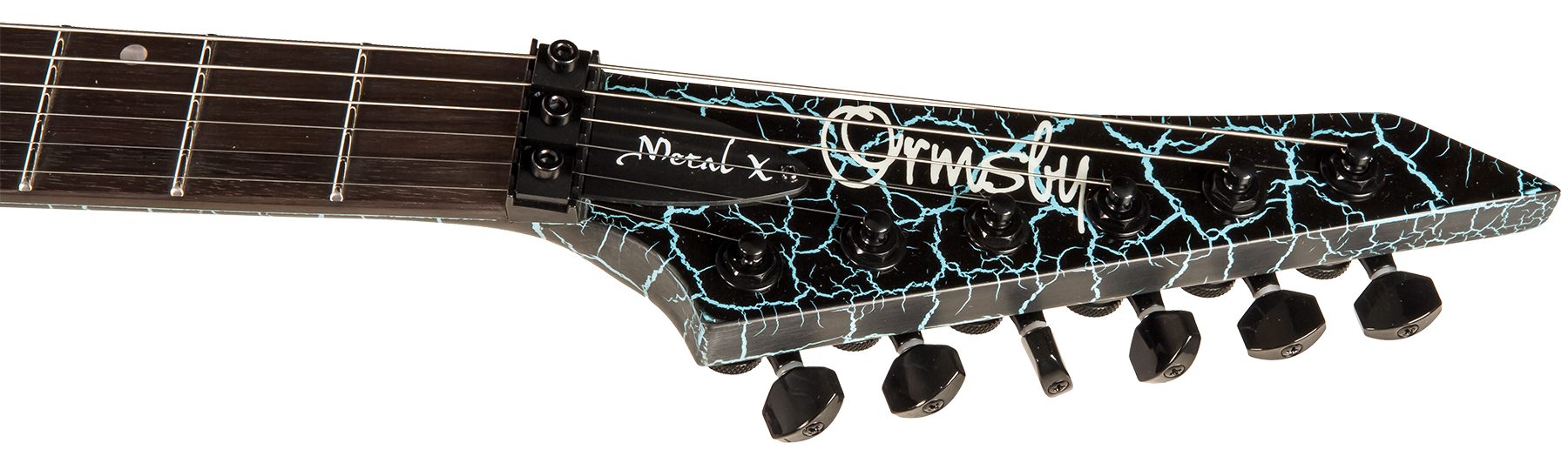 Ormsby Metal X 6 Hh Fr Eb - Azure Crackle - Guitare Électrique MÉtal - Variation 4