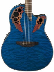 Guitare folk Ovation CE44P-8TQ-G Celebrity Elite Plus - Trans blue