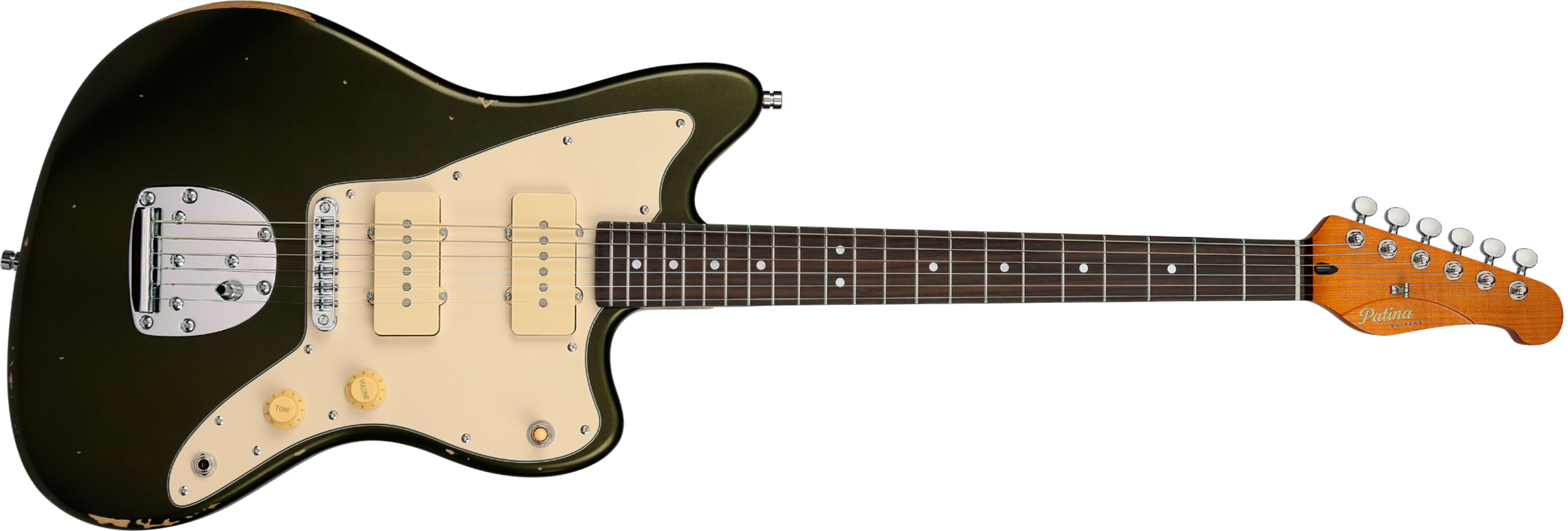 Patina Guitars Pj6 Sgr R 2s Trem Rw - Sherwood Green Relic - Guitare Électrique RÉtro Rock - Main picture