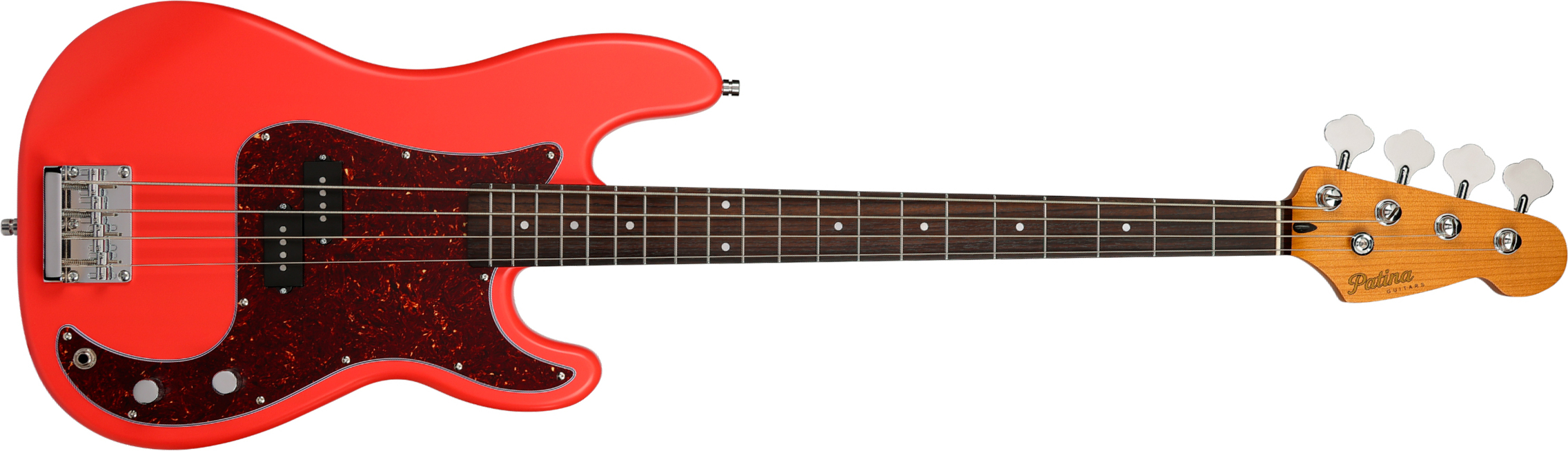 Patina Guitars Ppb3 Frd 1s Ht Rw - Fiesta Red - Basse Électrique Solid Body - Main picture