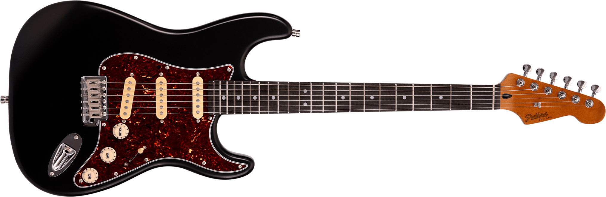 Patina Guitars Ps3 Bk 3s Trem Rw - Black - Guitare Électrique Forme Str - Main picture