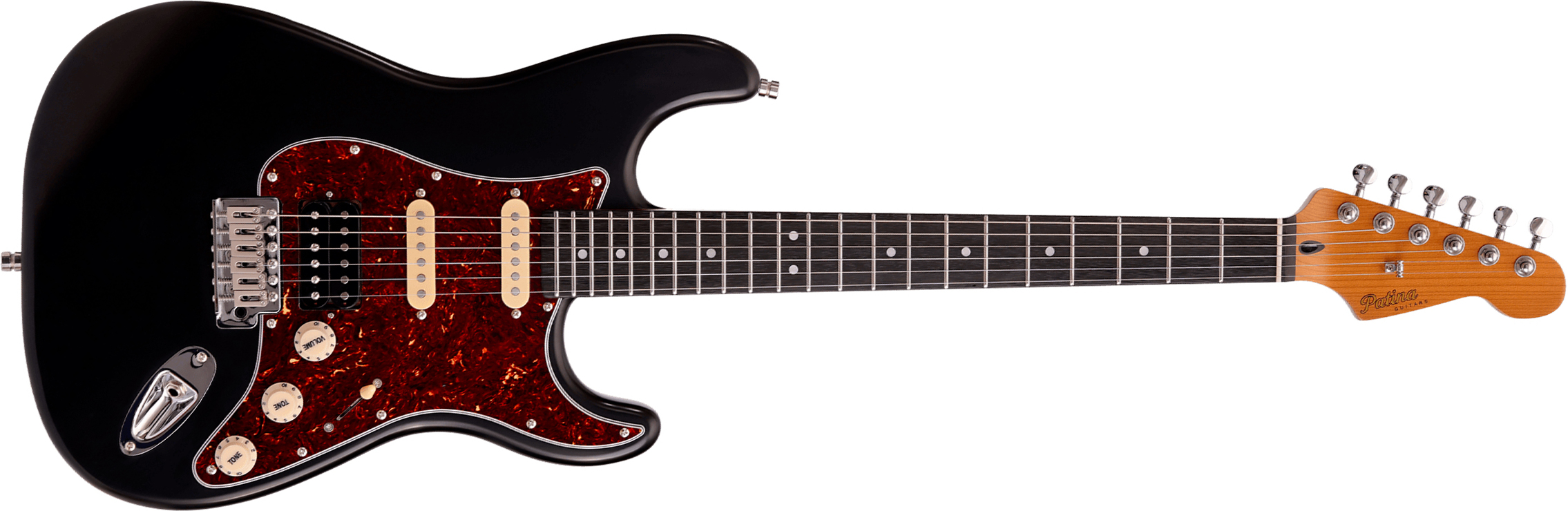 Patina Guitars Ps4 Bk Hss Trem Rw - Black - Guitare Électrique Forme Str - Main picture