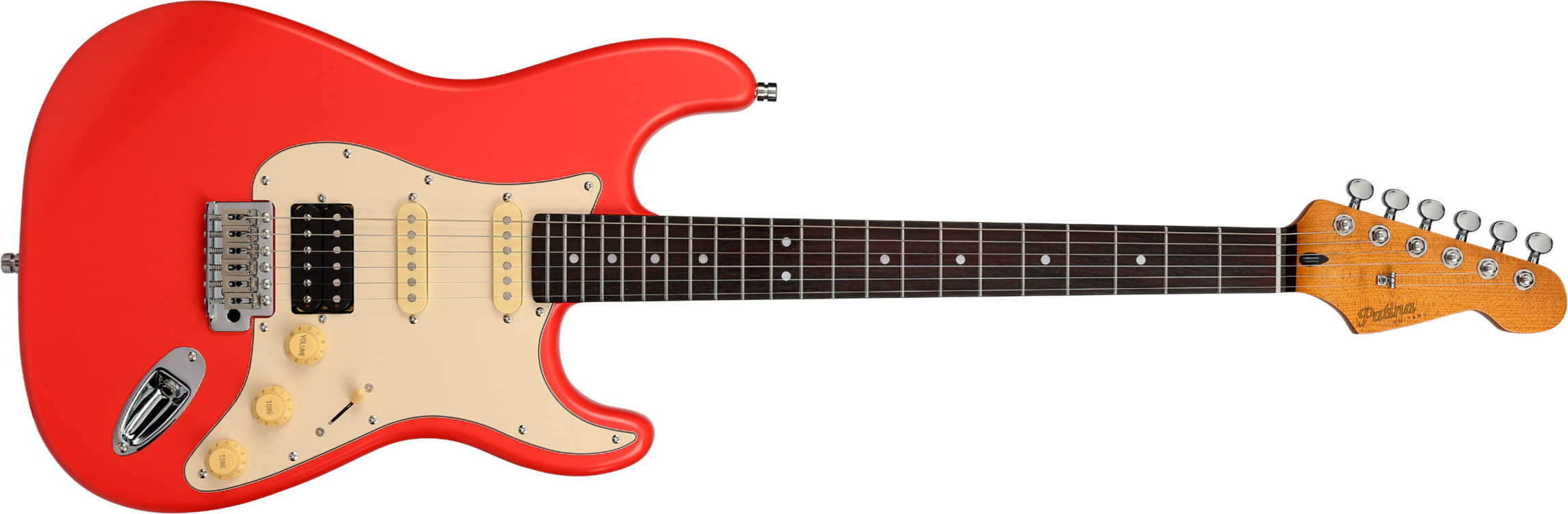 Patina Guitars Ps4 Frd Hss Trem Rw - Fiesta Red - Guitare Électrique Forme Str - Main picture