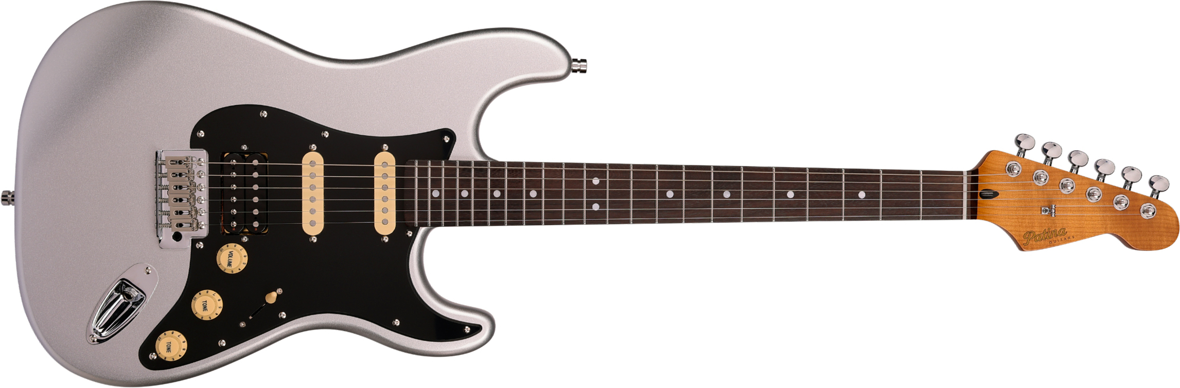 Patina Guitars Ps4 Sv Hss Trem Rw - Silver - Guitare Électrique Forme Str - Main picture