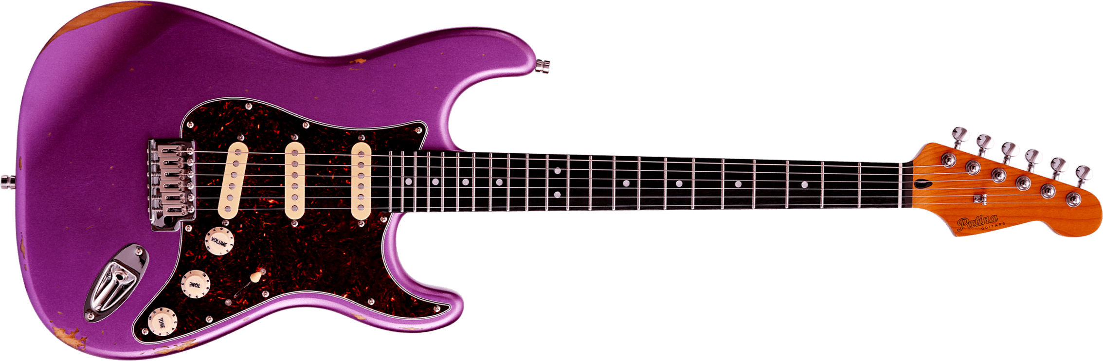 Patina Guitars Ps6 Pp R 3s Trem Rw - Purple Relic - Guitare Électrique Forme Str - Main picture