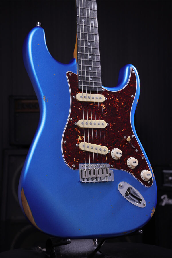 Patina Guitars Ps6 Lpb R 3s Trem Rw - Lake Placid Blue Relic - Guitare Électrique Forme Str - Variation 2