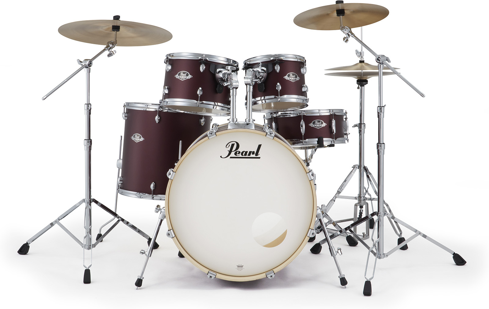Pearl Exx725sbrc-864 Export Rock 22 - Satin Scarlet - Batterie Acoustique Rock - Main picture