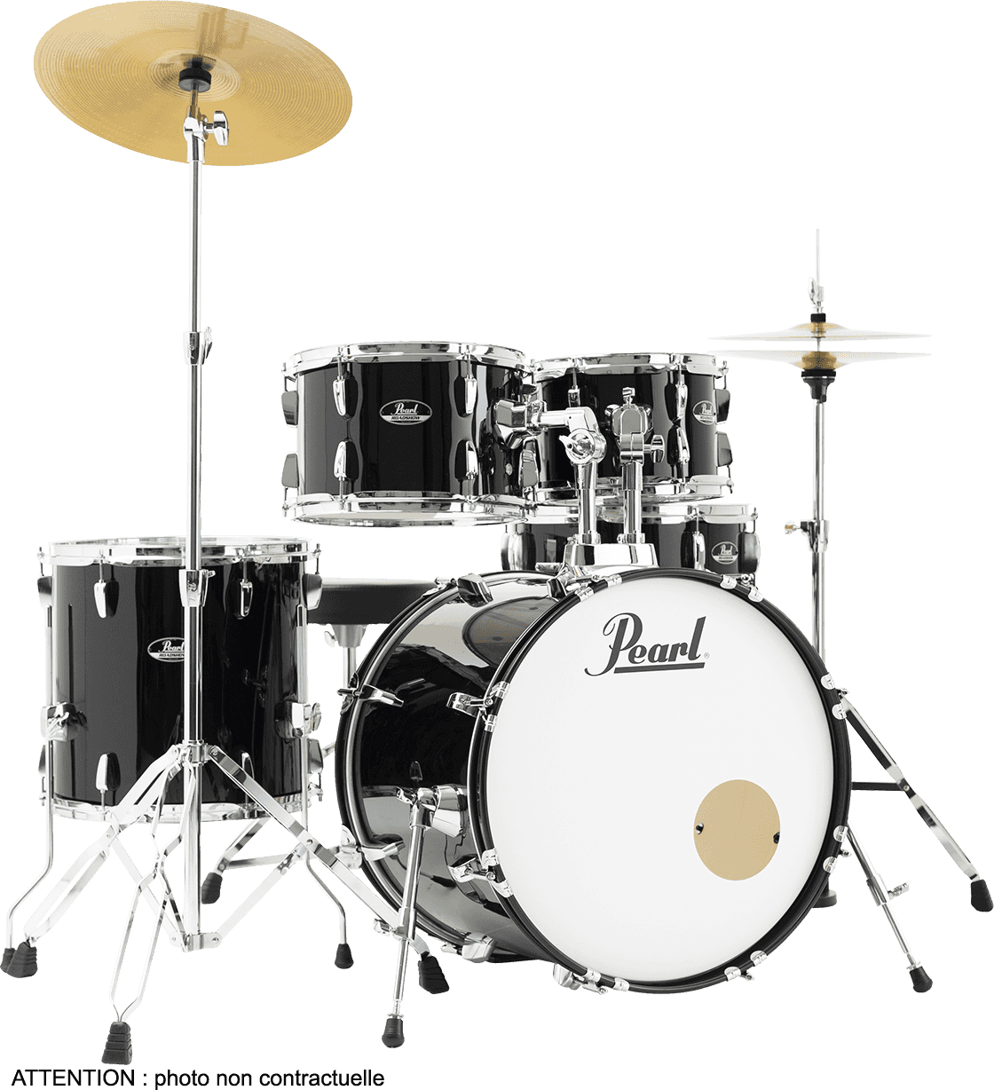 Roadshow Fusion 20 + Pack Sabian Solar - 5 fûts - jet black Batterie  acoustique fusion Pearl