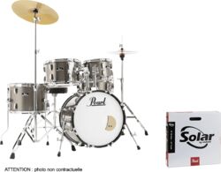 Batterie acoustique jazz Pearl Roadshow 18 Bronze Metallic + Solar Sabian - 5 fûts - Bronze metallic