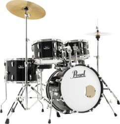 Batterie acoustique jazz Pearl Roadshow Junior 18 + Pack Sabian - 5 fûts - Jet black