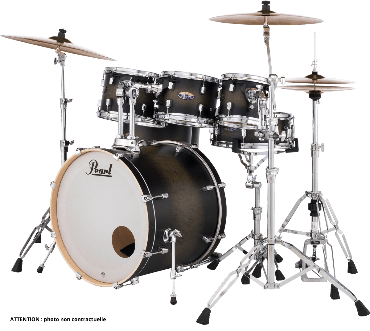 Pearl Decade Maple Stage 22 Satin Black Burst - Satin Black Burst - Batterie Acoustique Rock - Variation 1