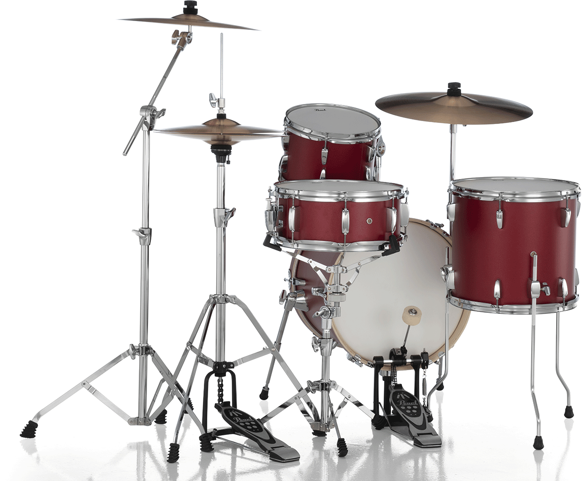 Pearl Midtown 16 + Pack Hardware Hwp-50s - 4 FÛts - Matte Red - Batterie Acoustique Jazz - Variation 1
