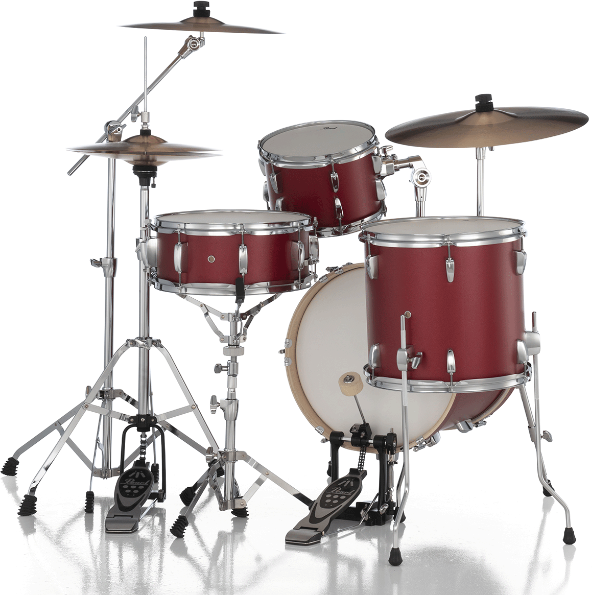 Pearl Midtown 16 + Pack Hardware Hwp-50s - 4 FÛts - Matte Red - Batterie Acoustique Jazz - Variation 6
