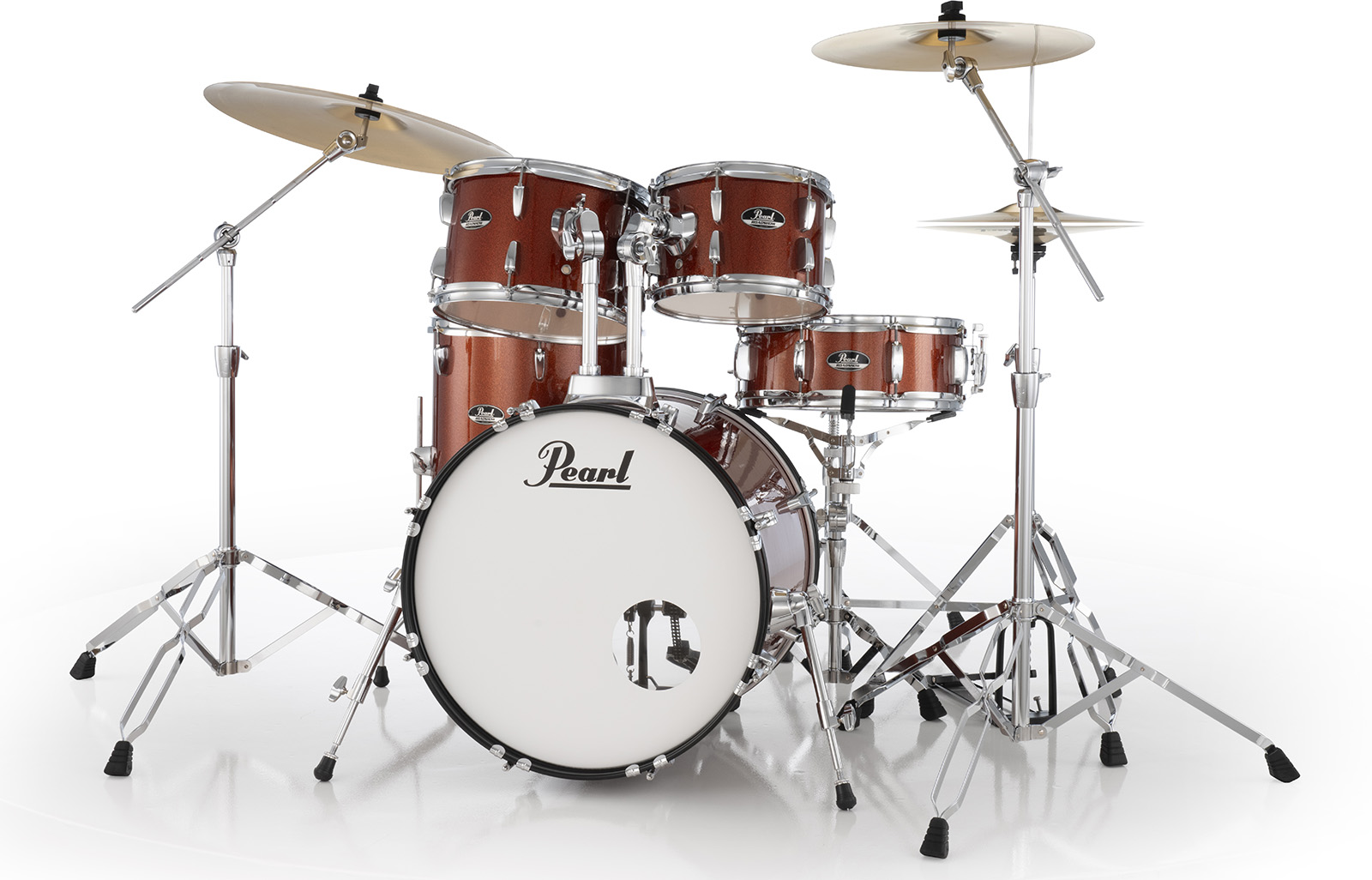 Pearl Roadshow Plus Fusion 20'' + Pack Sabian Solar 3 Cymbales - 5 FÛts - Burnt Orange Sparkle - Batterie Acoustique Fusion - Variation 1
