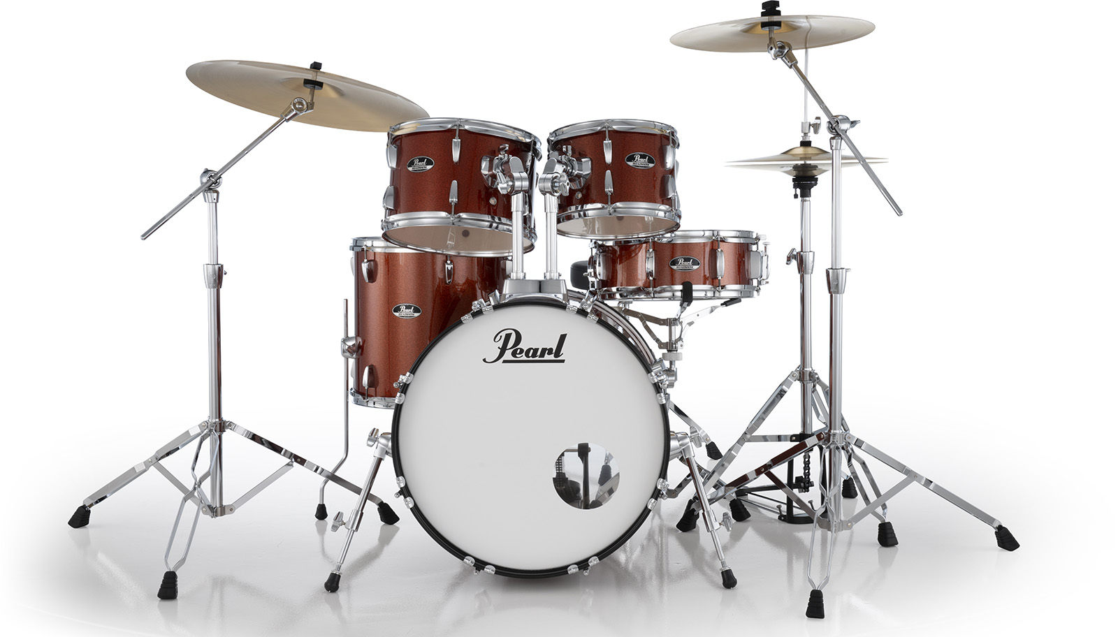 Pearl Roadshow Plus Fusion 20'' + Pack Sabian Solar 3 Cymbales - 5 FÛts - Burnt Orange Sparkle - Batterie Acoustique Fusion - Variation 3