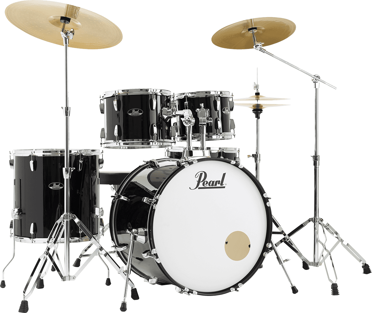 Pearl Roadshow Plus Rock 22'' + Pack Sabian Solar 3 Cymbales - 5 FÛts - Jet Black - Batterie Acoustique Rock - Variation 1