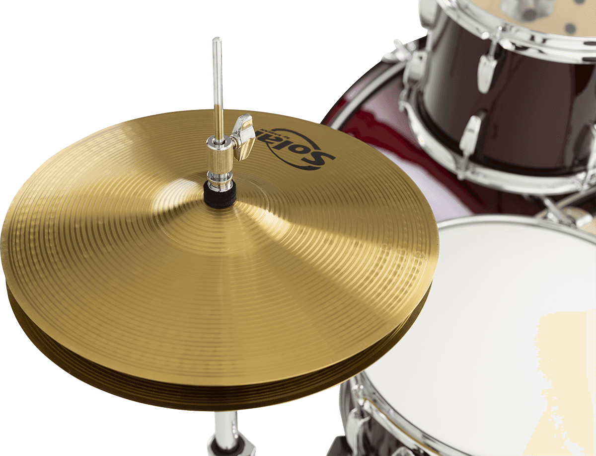 Pearl Rock 22 5 Futs + Pack Sabian Solar - Red Wine - Batterie Acoustique Rock - Variation 4