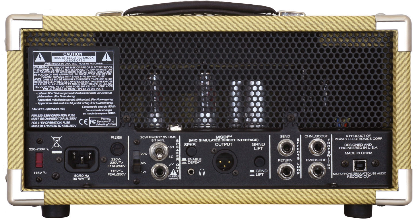 Peavey Classic 20 Mh Head 1-5-20w Tweed - Ampli Guitare Électrique TÊte / PÉdale - Variation 2