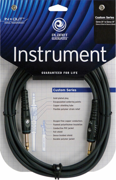 Planet Waves Instrument Jack 6.35mm G20 Custom Gold Droit 6m - CÂble - Main picture