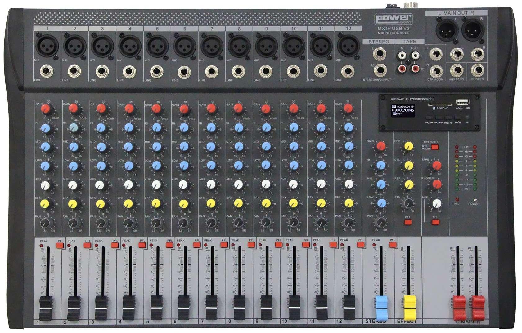 Table de mixage analogique Power acoustics MX16 USB V2