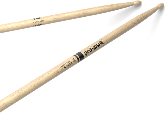 Pro Mark Classic Attack 7a Shira Kashi Oak Drumstick, Oval Wood Tip - Baguette Batterie - Main picture