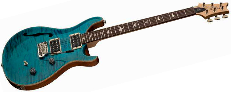 Prs Ce 24 Semi-hollow Bolt-on Usa 2h Trem Rw - Carroll Blue - Guitare Électrique 1/2 Caisse - Variation 1