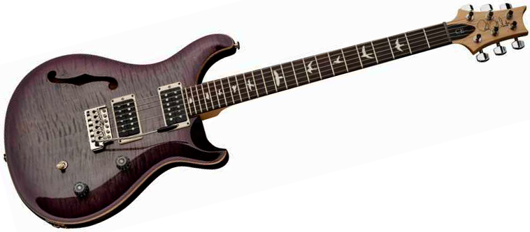 Prs Ce 24 Semi-hollow Bolt-on Usa 2h Trem Rw - Faded Gray Black Purple Burst - Guitare Électrique 1/2 Caisse - Variation 1