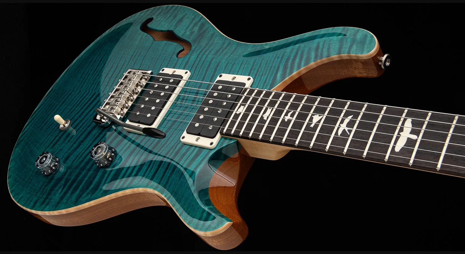 Prs Ce 24 Semi-hollow Bolt-on Usa 2h Trem Rw - Carroll Blue - Guitare Électrique 1/2 Caisse - Variation 3