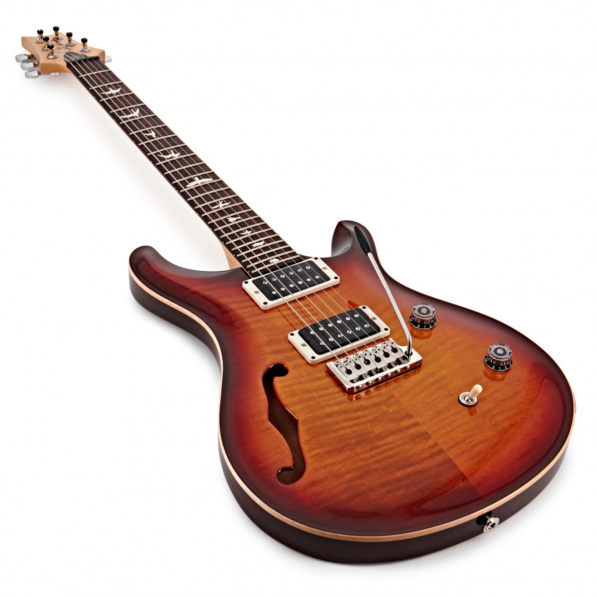 Prs Ce 24 Semi-hollow Bolt-on Usa Hh Trem Rw - Dark Cherry Sunburst - Guitare Électrique Double Cut - Variation 2