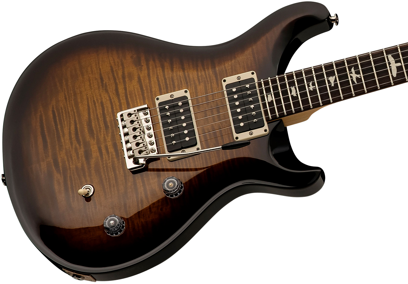 Prs Ce24 Bolt-on Usa 2h 85/15 Trem Rw - Black Amber - Guitare Électrique Double Cut - Variation 2
