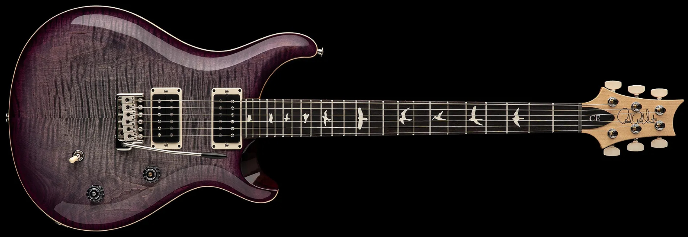 Prs Ce24 Bolt-on Usa 2h 85/15 Trem Rw - Faded Gray Black Purple Burst - Guitare Électrique Double Cut - Variation 2